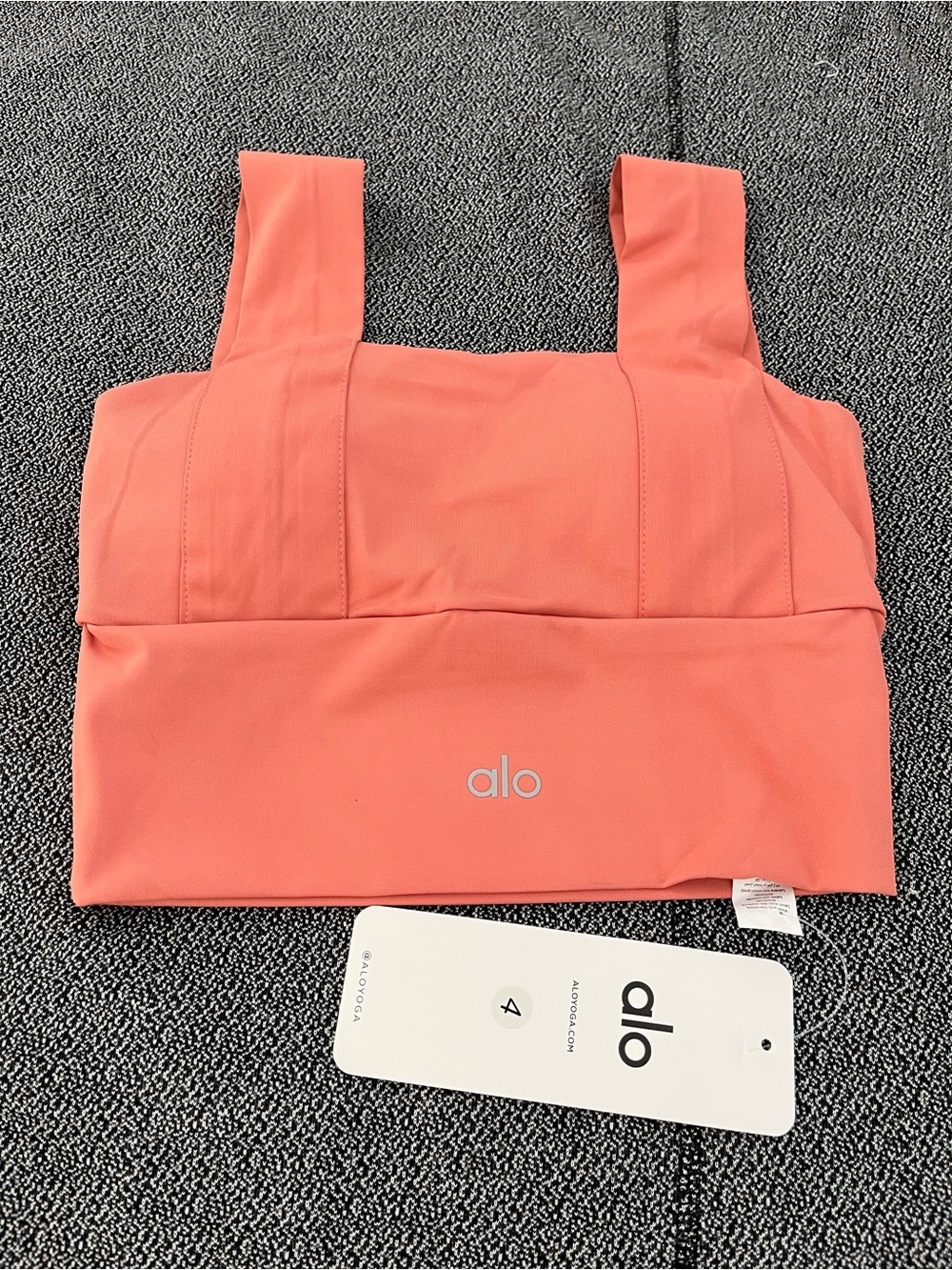 ALO Yoga Coral Pink Supportive Crop Tank